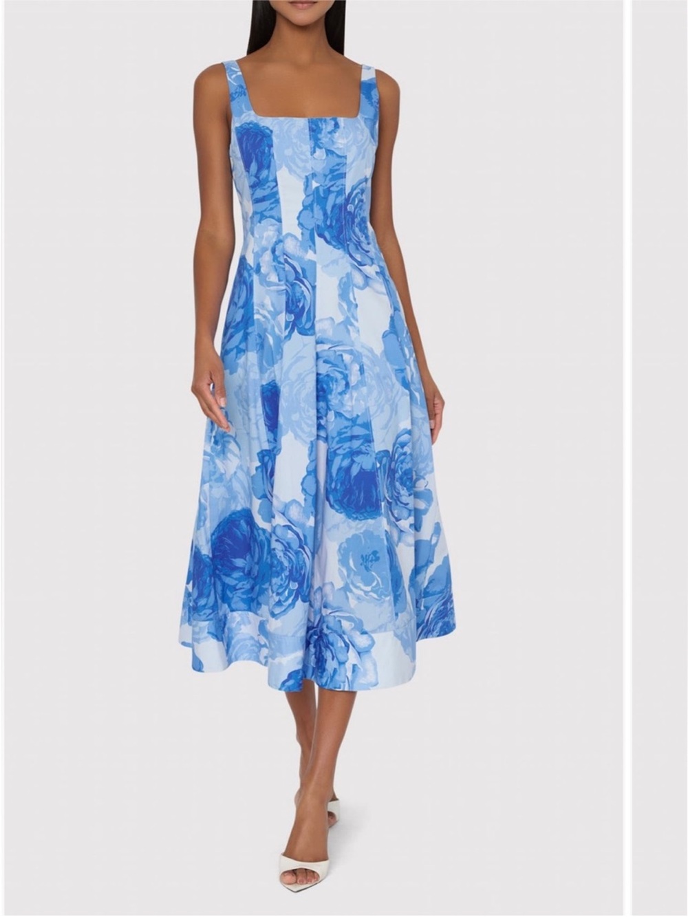 ✨NEW✨Milly Nia Floral Print Midi Cotton Stretch Dress